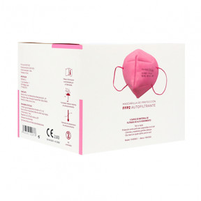 Box of 20 Pink FFP2 masks standard EN149: 2001 CE marked respiratory filtering