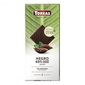 Chocolat Noir 60% Cacao avec Stevia Torras 100g