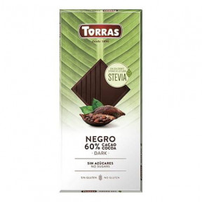 Torras Dark Chocolate 60% Cacao with Stevia 100g