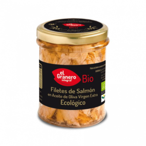 Filetes de Salmón en Aceite de Oliva Virgen Extra Ecológico El Granero Integral 195g