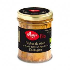 Filetes de Atún en Aceite de Oliva Virgen Extra Ecológico El Granero Integral 195g