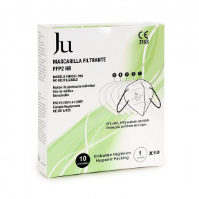 Caja de 10 Mascarillas JU FFP2 norma EN149:2001+A1: 2009 filtrado respiratorio marcado CE