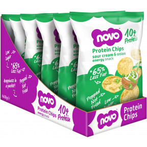 Pack de 6 Chips Protéinées Oignons et Crème Aigre Novo Nutrition