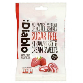 Caramelos sabor fresa y crema sin azúcar :Diablo 75 g