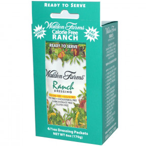 Walden Farms Ranch Dressing 6 packets of 28 g
