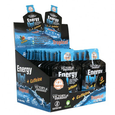 Boìte 24 x 40g Energy Up! + Caféine Gel Victory Endurance Tropical