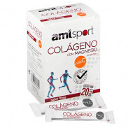 Colágeno com Magnésio + Vitamina C Sabor Morango Amlsport 20 Sticks