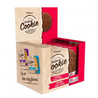 Box 12 x 90g Weider Protein Cookie Double Choc Chips