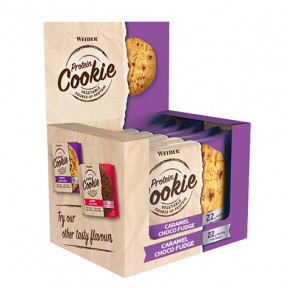 Caja 12 x 90 g Weider Protein Cookie Caramelo y Chocolate
