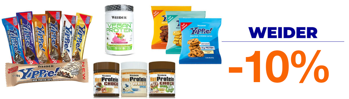 Llévate cualquier producto de Weider con un descuento directo del 10 por ciento
