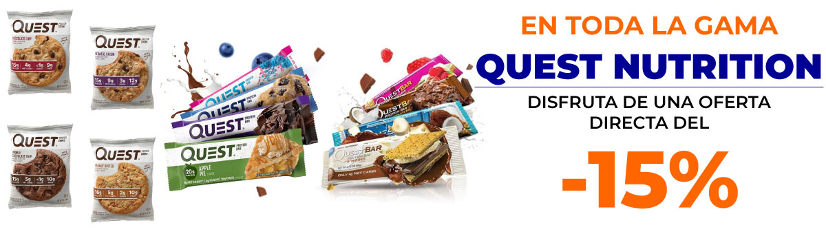 Llévate cualquier producto de la gama Quest Nutrition con un descuento del 15 por ciento
