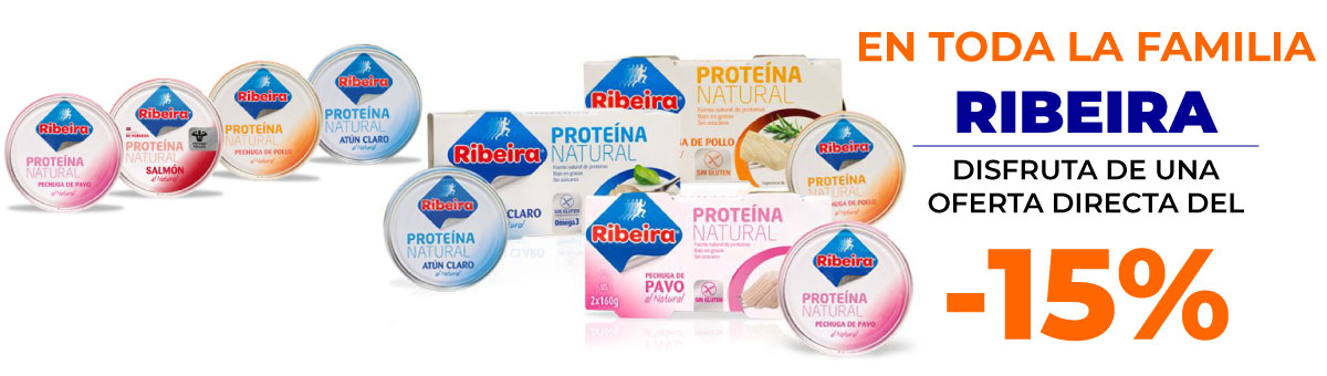 Llévate los productos de la familia RIBEIRA con un descuento directo del 15 por ciento