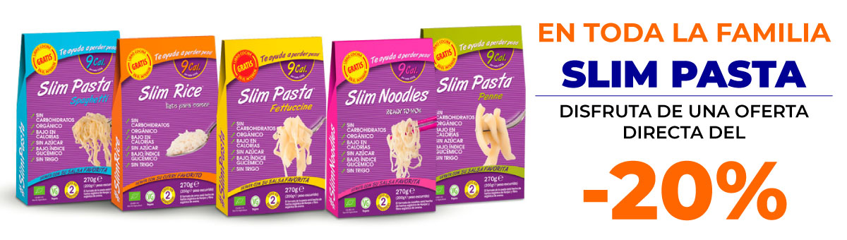 Llévate los productos de la familia Slim Pasta con un descuento directo del 20 por ciento